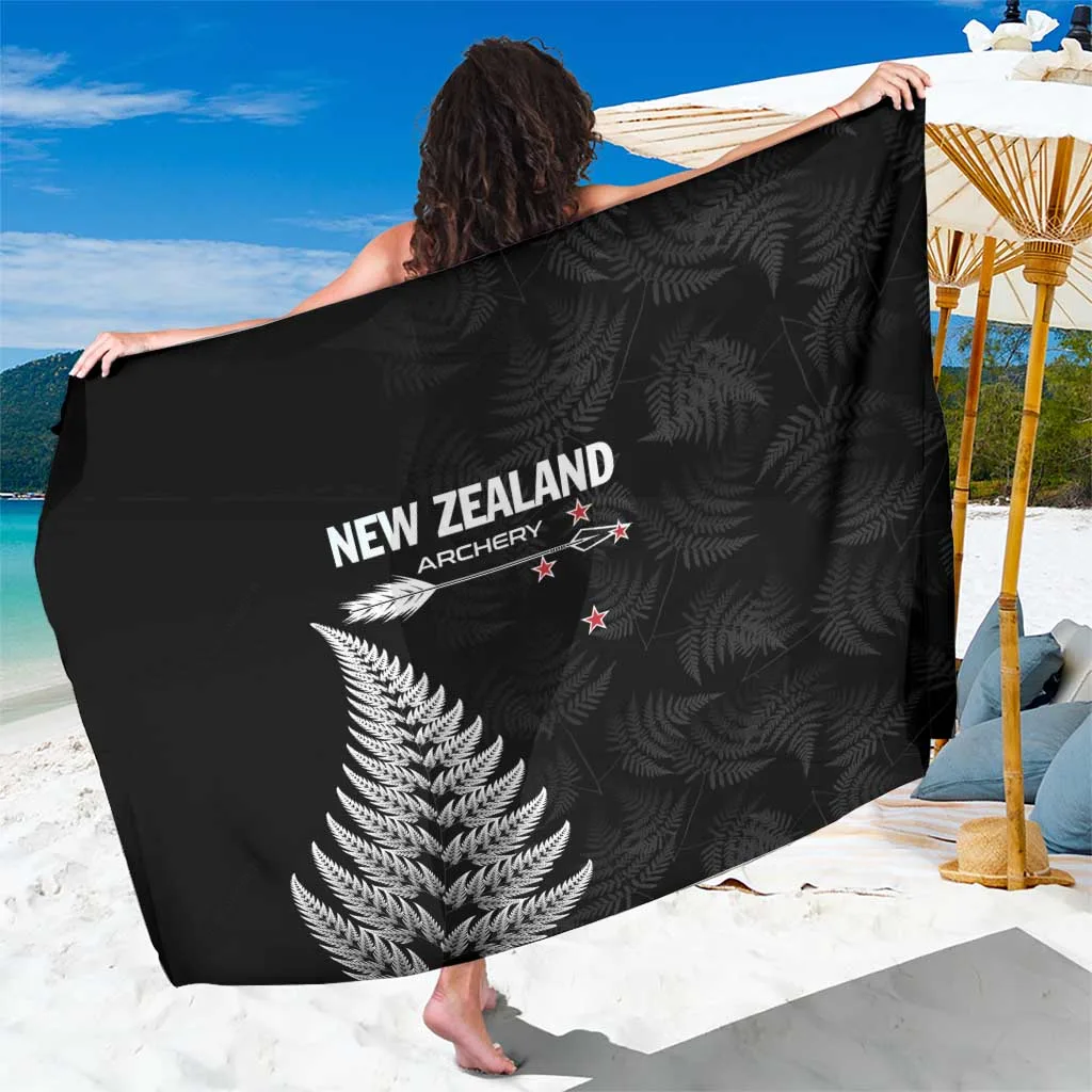 Black Silver Arrows New Zealand 2025 Archery Sarong South Pacific Beach Wrap Wholesale Pareo - main view