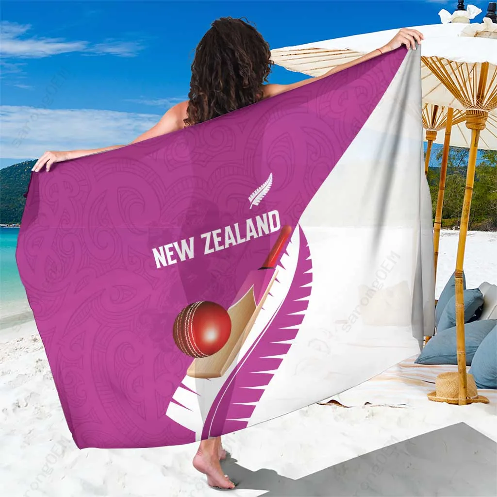 Pink New Zealand Kiwi Bird Fern Haka Dance Print Sarong Polynesian Beach Cover Up Wholesale Pareo