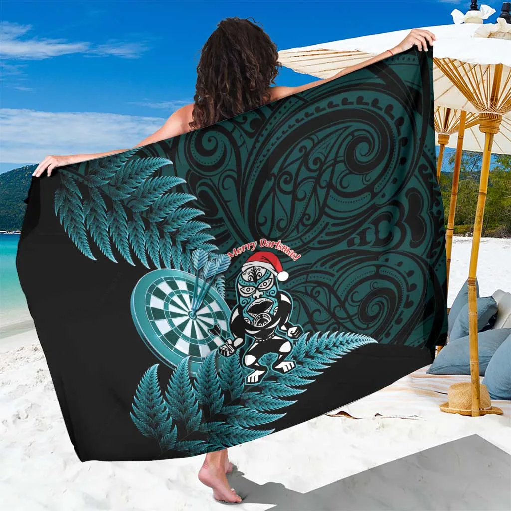 Red Green Christmas Snowflake Deer Tree Print Sarong Maori Dartsmas Holiday Beach Wrap Pareo Wholesale - main view