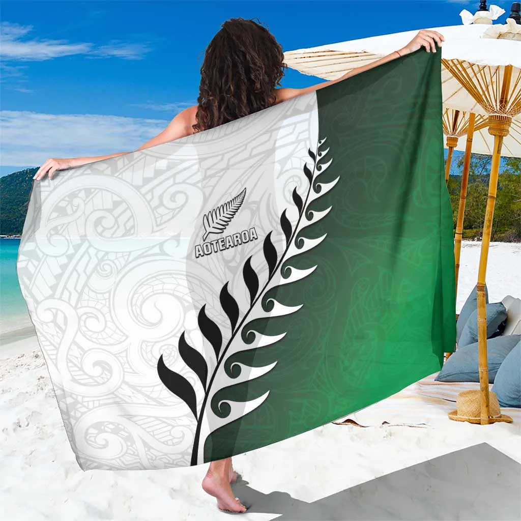 Black New Zealand Football Sarong Go Aotearoa All Blacks Rugby Print Viscose Rayon Beach Wrap Pareo Wholesale Custom - main view