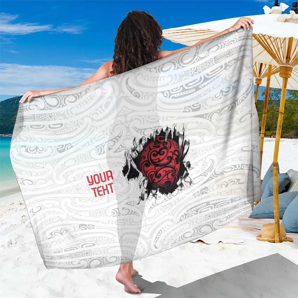 Black Maori Heart Tribal Polynesian Pattern Sarong Beach Wrap Tropical Island Pareo Wholesale - main view