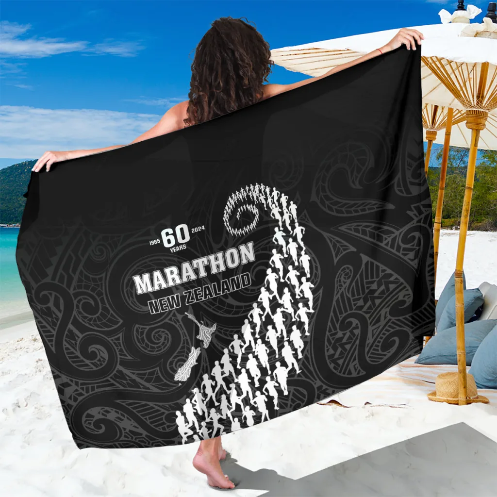 Deep Blue Maori Tattoo Wave Print Sarong South Pacific Style Beach Wrap Wholesale Pareo - main view