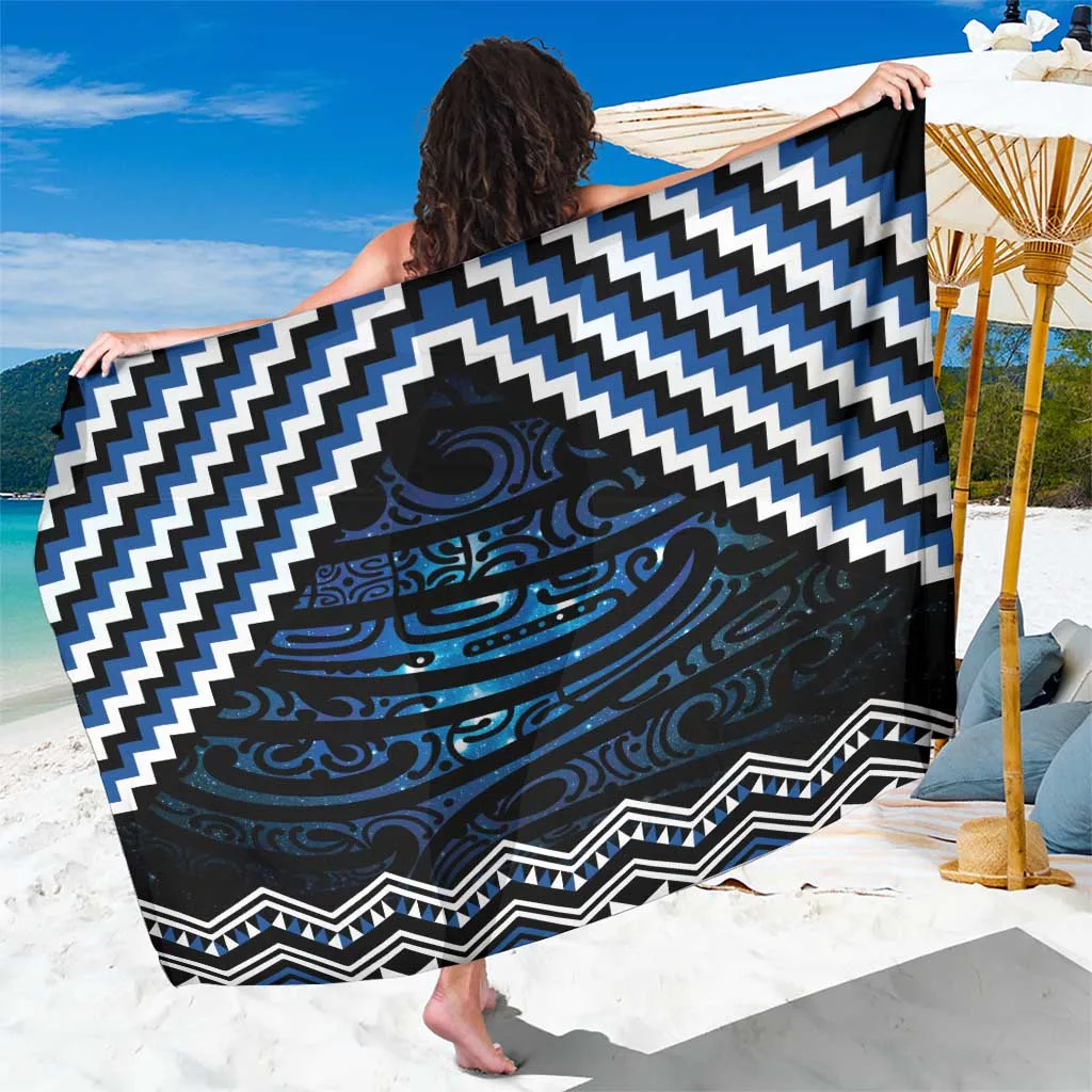 Dark Galaxy Starry Sky Taniko Pattern Sarong New Zealand Matariki Style Beach Wrap Pareo Wholesale - main view