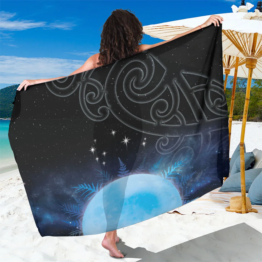 Blue Galaxy Star Cluster Matariki Pleiades Print Sarong Beach Wrap Pareo for Resort Hotel Wholesale - main view