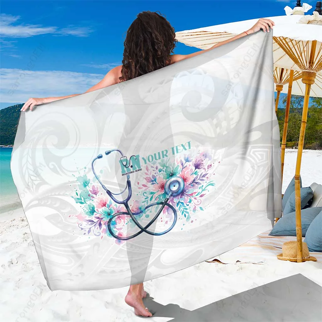 Floral Maori Motif Sarong Beach Wrap – Viscose Rayon Custom OEM Wholesale Pareo - main view
