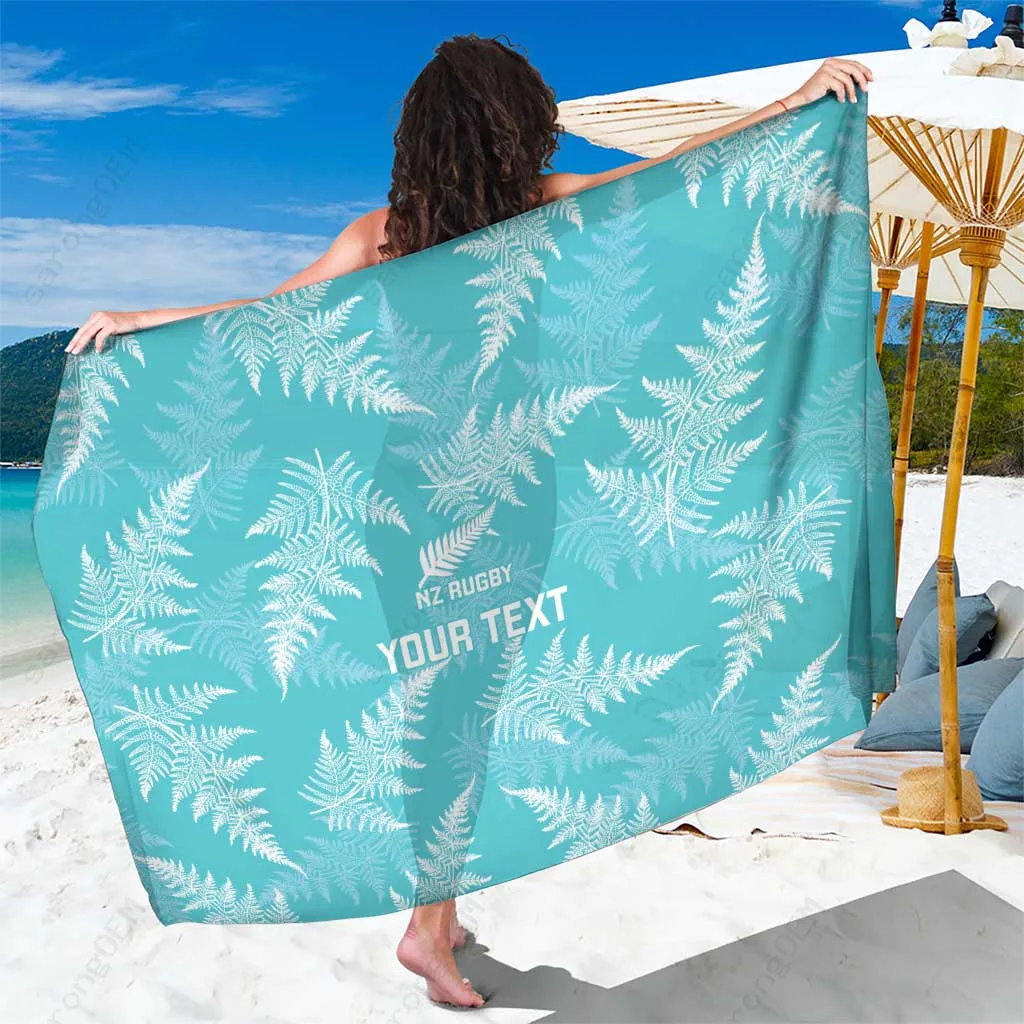 Silver Fern Rugby Custom Sarong Go Aotearoa Champions Turquoise Beach Wrap Pareo Wholesale