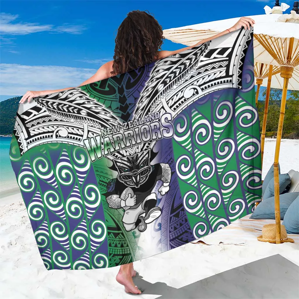 Black Maori Tribal Spiral Pattern Printed Sarong Polynesian Style Beach Wrap Wholesale Pareo - main view
