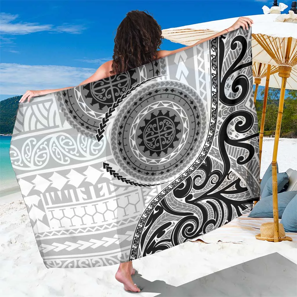 White Maori Koru Simple Style Sarong South Pacific Resort Beach Wrap Wholesale Pareo - main view