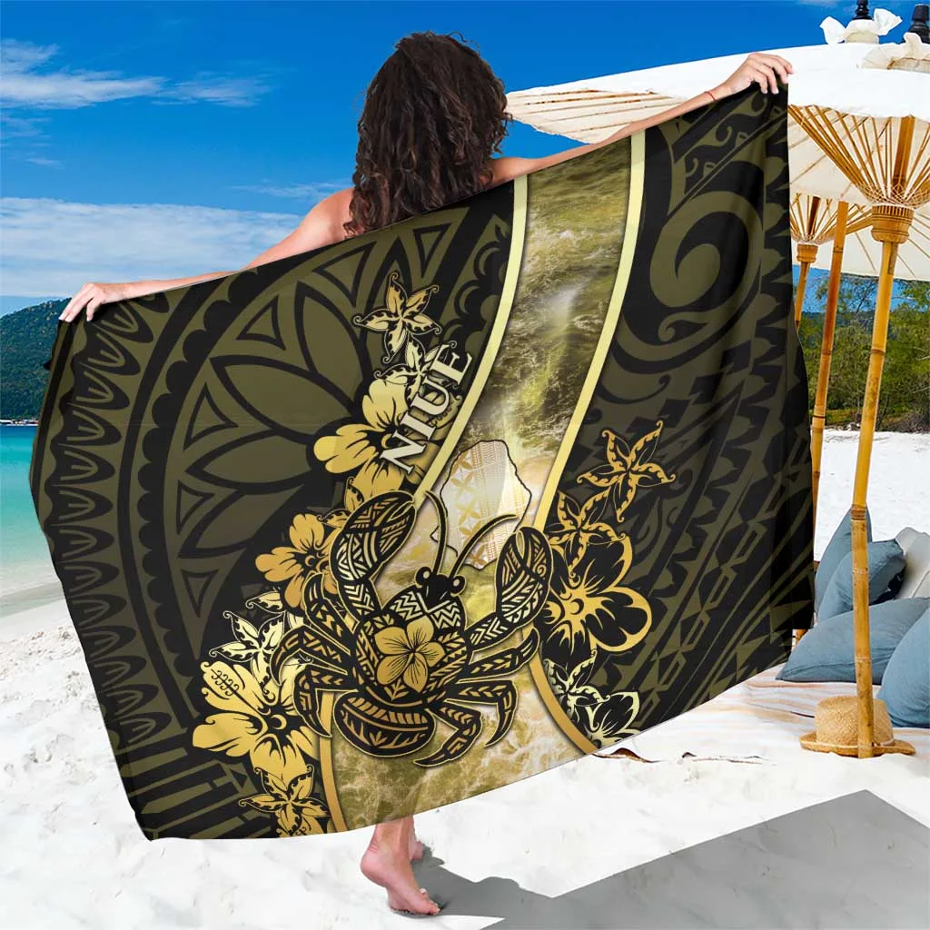 Blue Wave Crab Niuean Tribal Print Sarong South Pacific Island Beach Wrap Wholesale Pareo - main view