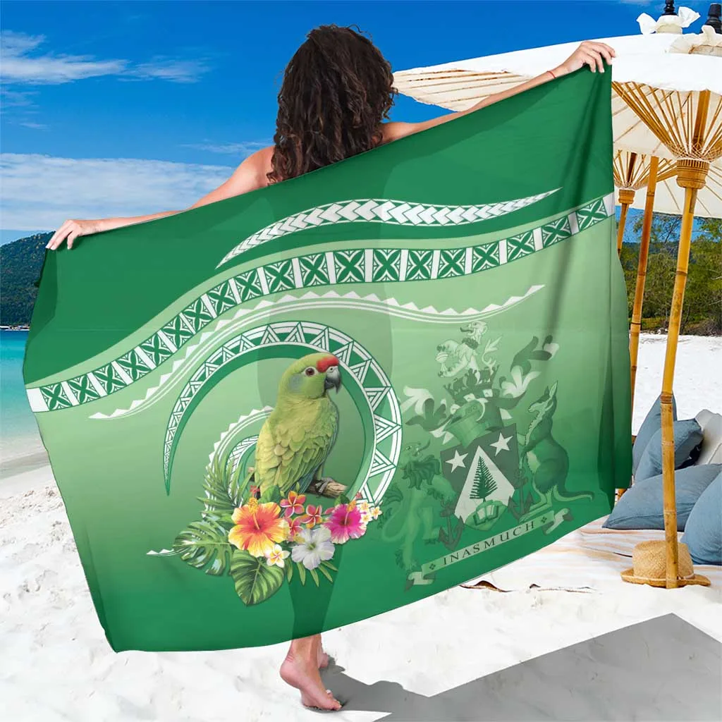 Black Tribal Norfolk Parakeet Tropical Sarong Polynesian Beach Wrap Pareo Wholesale - main view