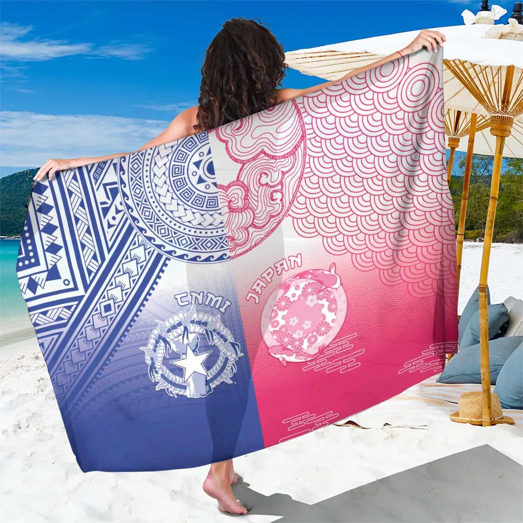 Blue-White Gradient Hibiscus & Tribal Print Sarong South Pacific Tropical Resort Beach Wrap Wholesale Pareo - main view