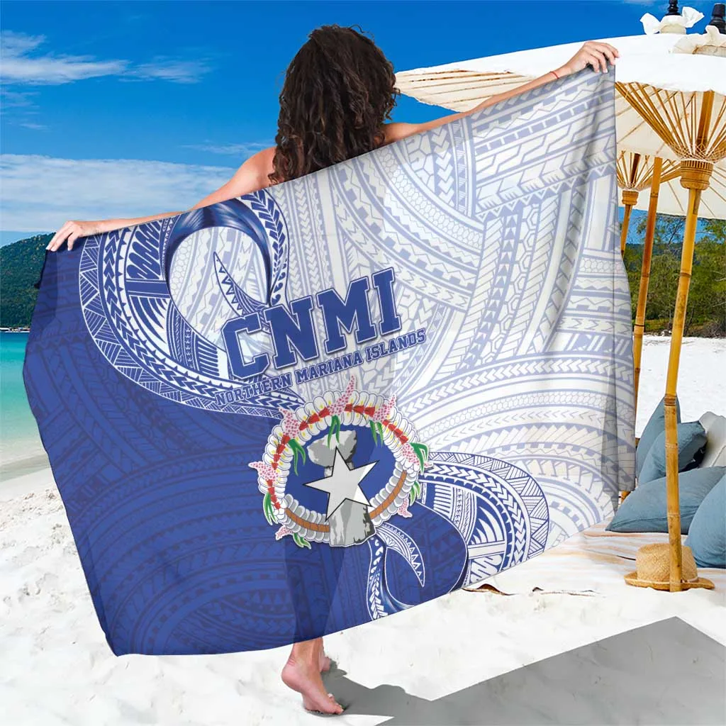 Off-White Northern Mariana Islands Turtle Hibiscus Totem Print Sarong Tropical Beach Wrap for Resort Hotel Wholesale Pareo - main view