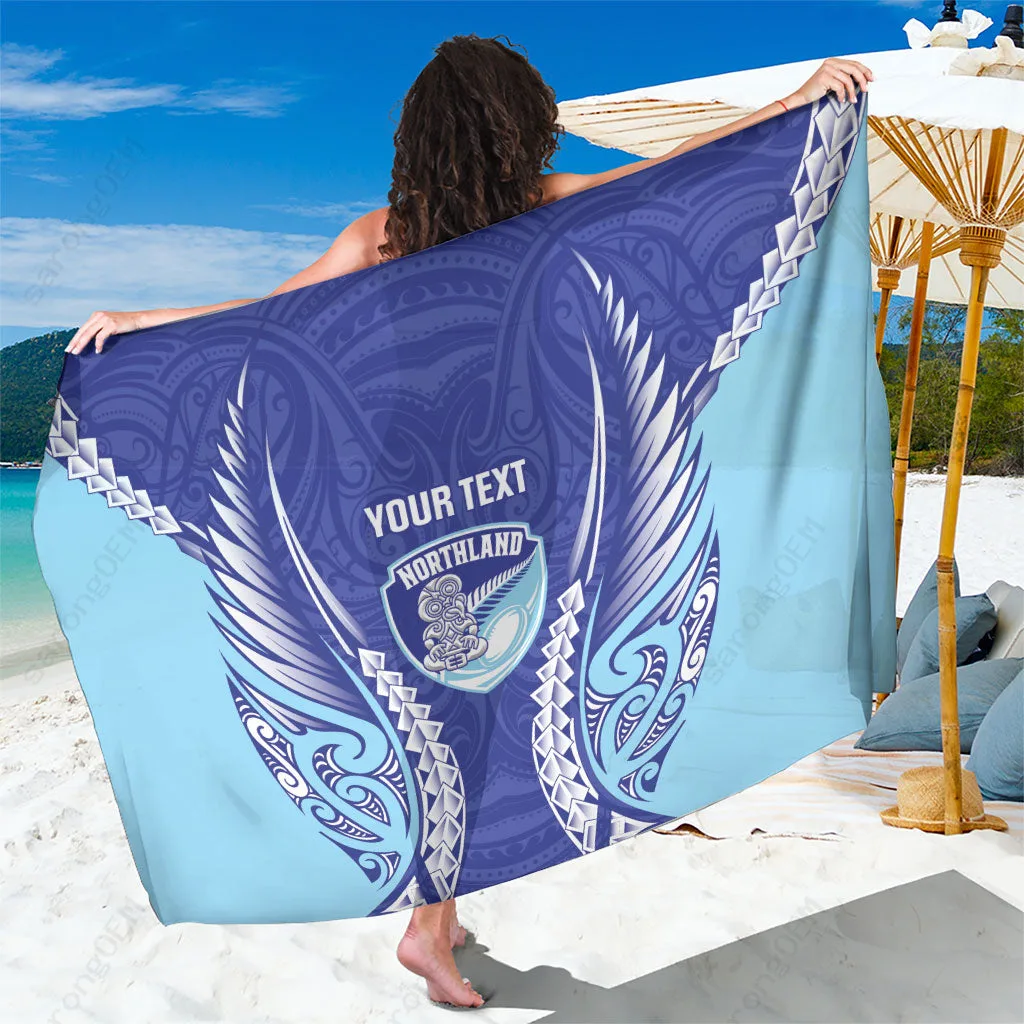 Silver Grey Maori Silver Fern Print Sarong Custom South Pacific Tribal Beach Wrap Wholesale Pareo - main view