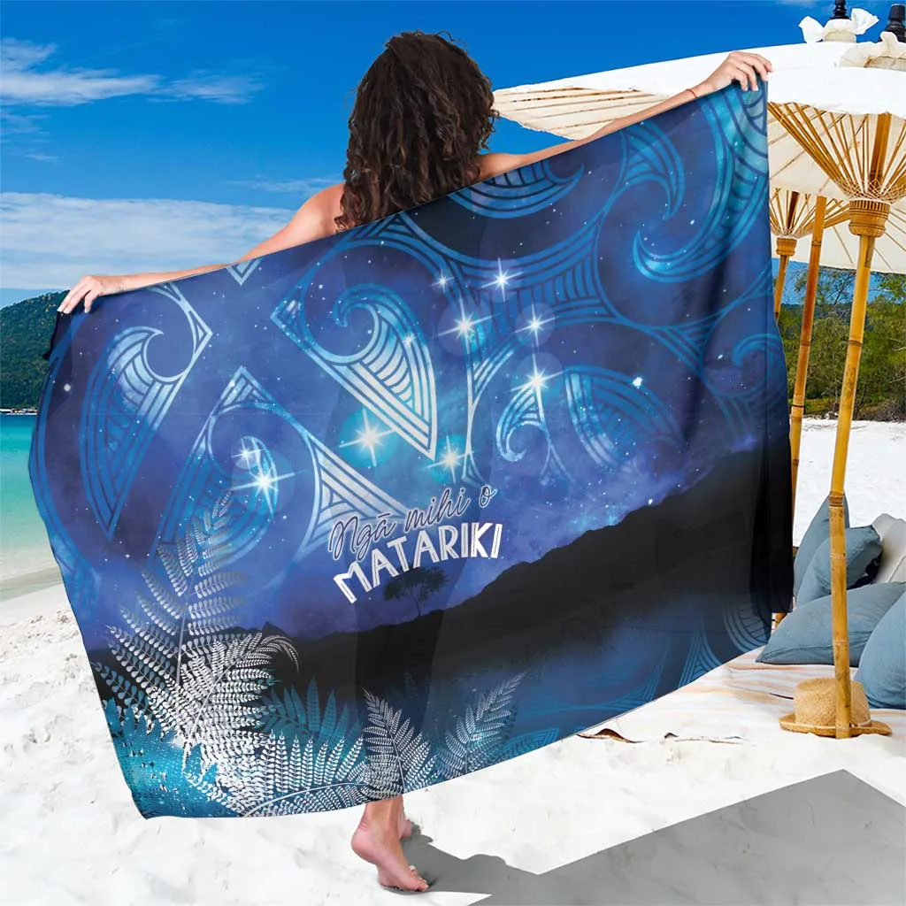 Deep Blue Galaxy Sky Matariki Starry Scenery Sarong South Pacific Island Resort Beach Wrap Wholesale Pareo - main view