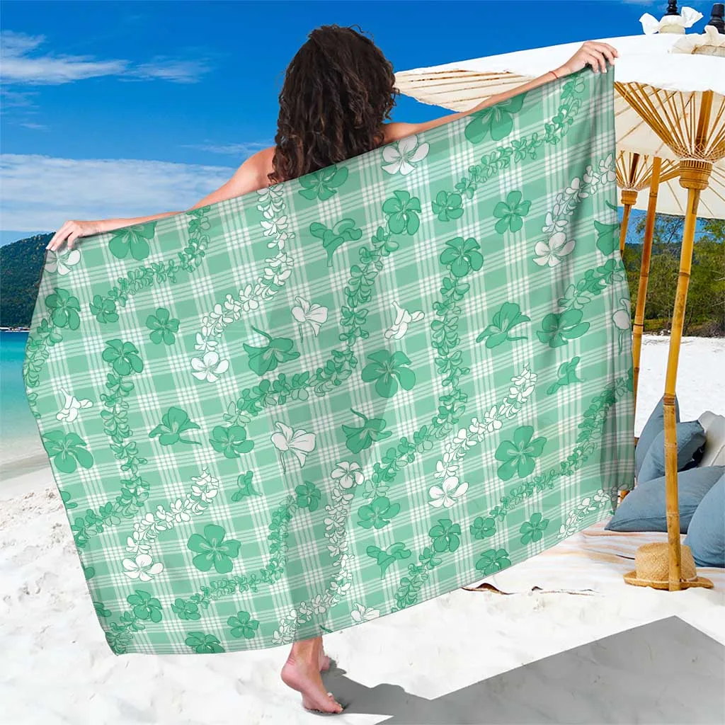 White Hawaii Plumeria Lei Hibiscus Palm Print Sarong Tropical Beach Wrap Pareo Wholesale - related