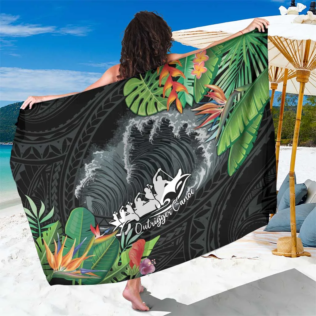 Outrigger Canoe Black Sarong On The Waves - main view