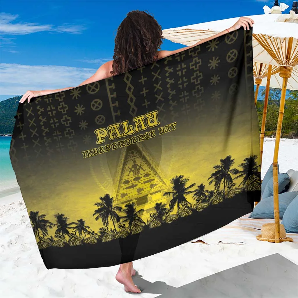 Dark Blue Palau Independence Day Tattoo Pattern Printed Sarong South Pacific Tribal Style Beach Wrap Wholesale Pareo - related
