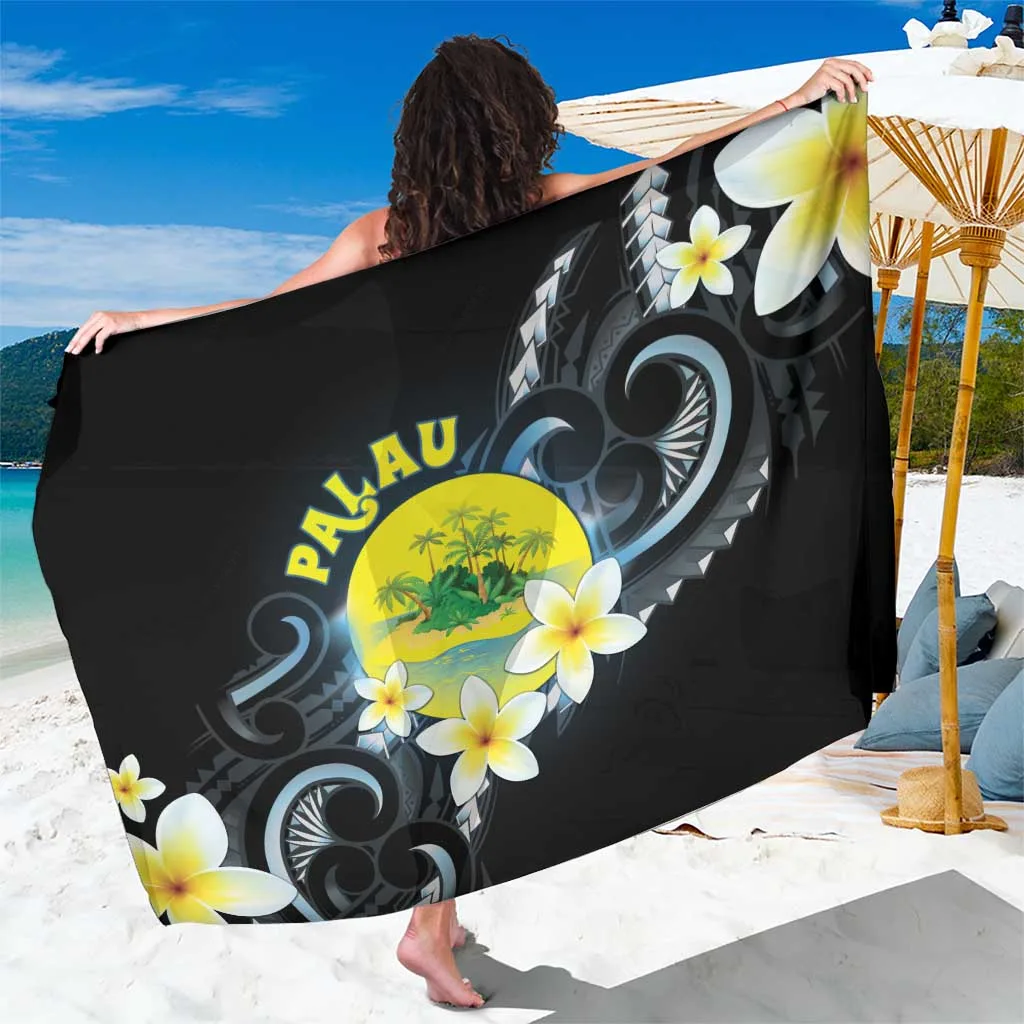 Plumeria Polynesian Curves Print Sarong Tropical Beach Wrap Skirt Wholesale Pareo - main view