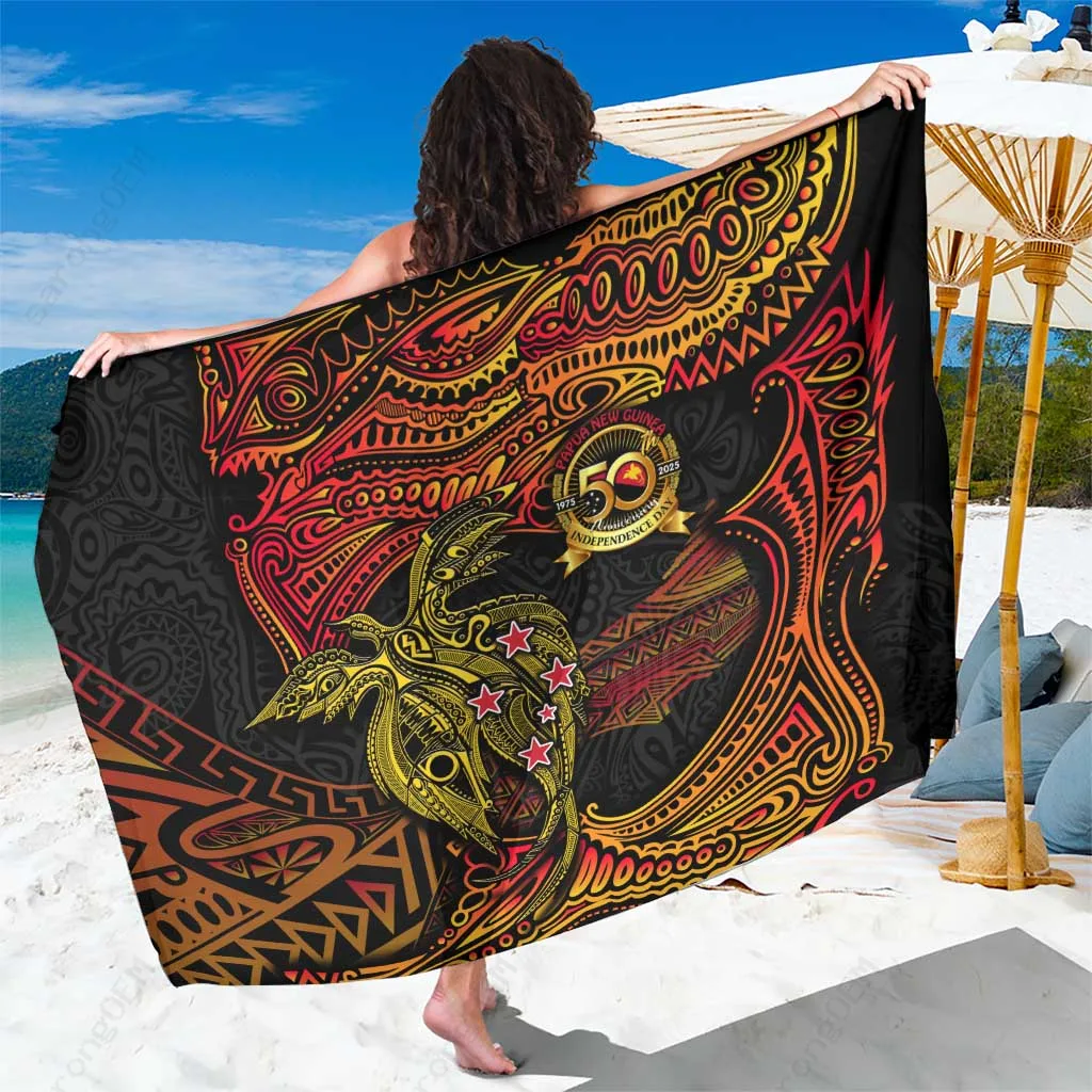 Papua New Guinea 50th Independence Day Tribal Print Sarong South Pacific Island Beach Wrap Wholesale Pareo - main view