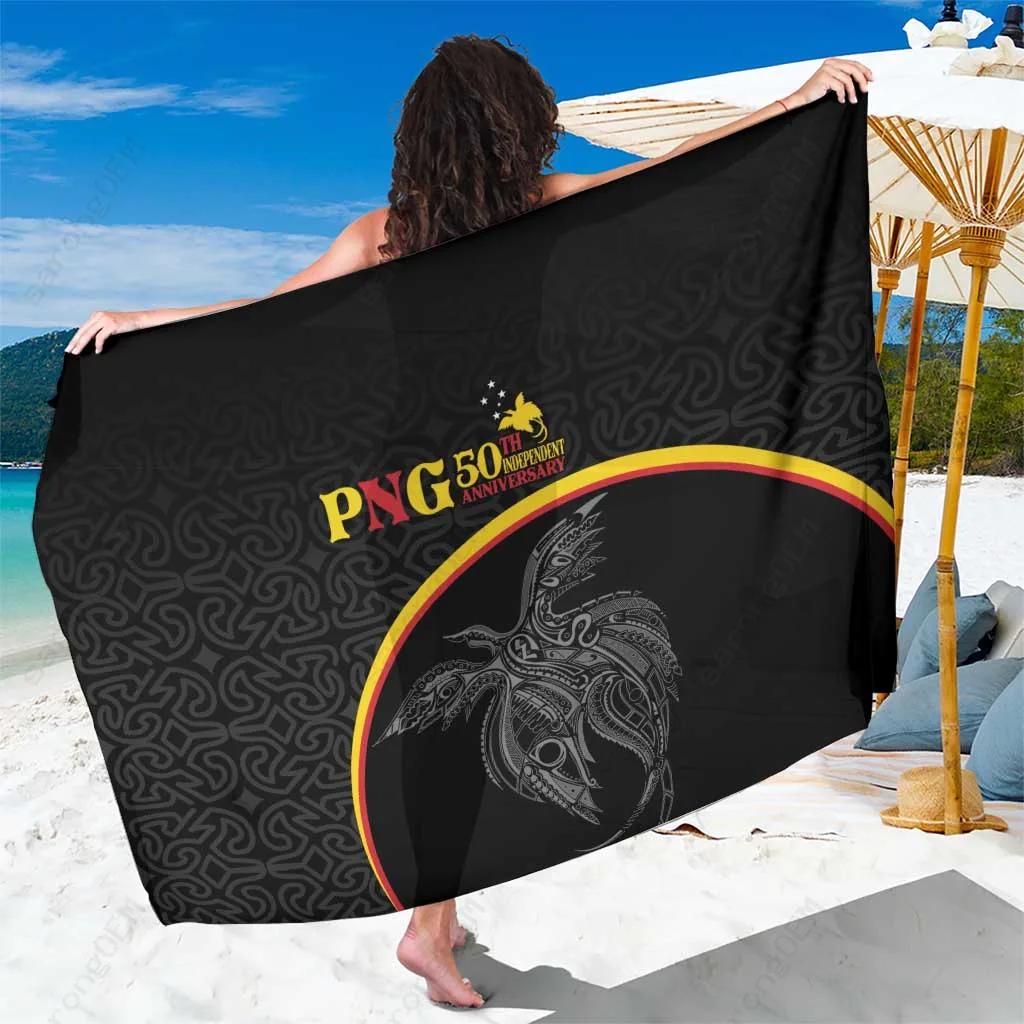 Papua New Guinea 50th Independence Day Oro Tapa Print Sarong Simple Pattern Rayon Beach Wrap Wholesale Pareo - main view