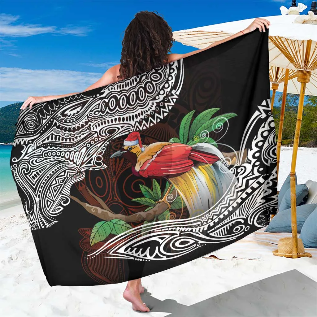 Red Green Christmas Snowflake Reindeer Print Sarong Tropical Holiday Beach Wrap Pareo for Resort Wear Wholesale - main view