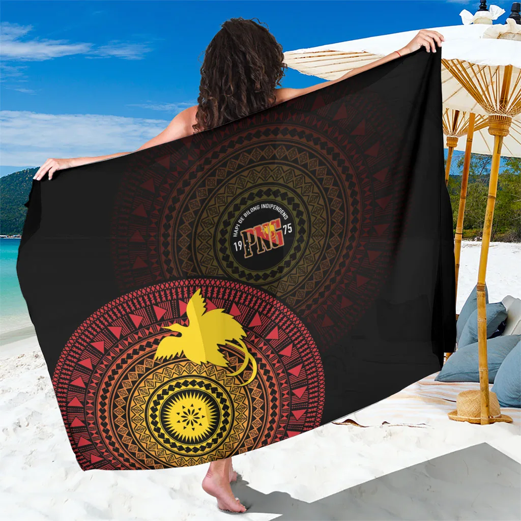 Cream Tapa Circle Papua New Guinea Independence Sarong Tribal South Pacific Beach Wrap Wholesale Pareo - main view