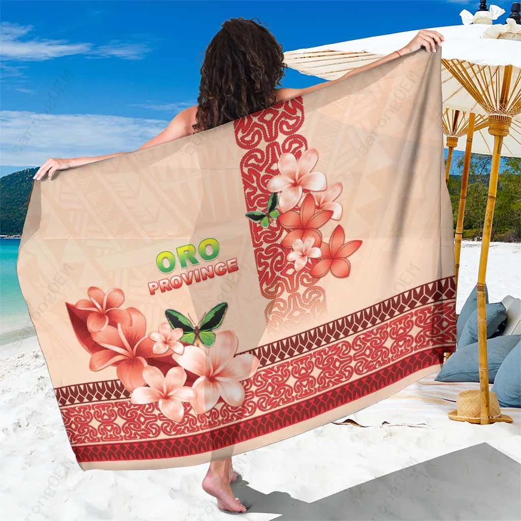 Green Oro Birdwing Butterfly Tribal Print Sarong Papua New Guinea Tropical Beach Wrap Wholesale Pareo - main view