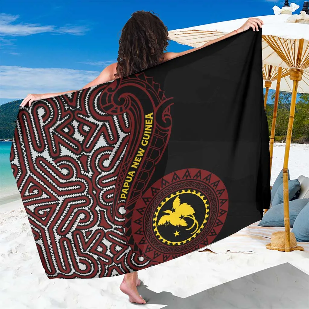 Off-White Papua New Guinea Oro Tapa Motif Print Sarong South Pacific Tribal Style Beach Wrap Wholesale Pareo - main view