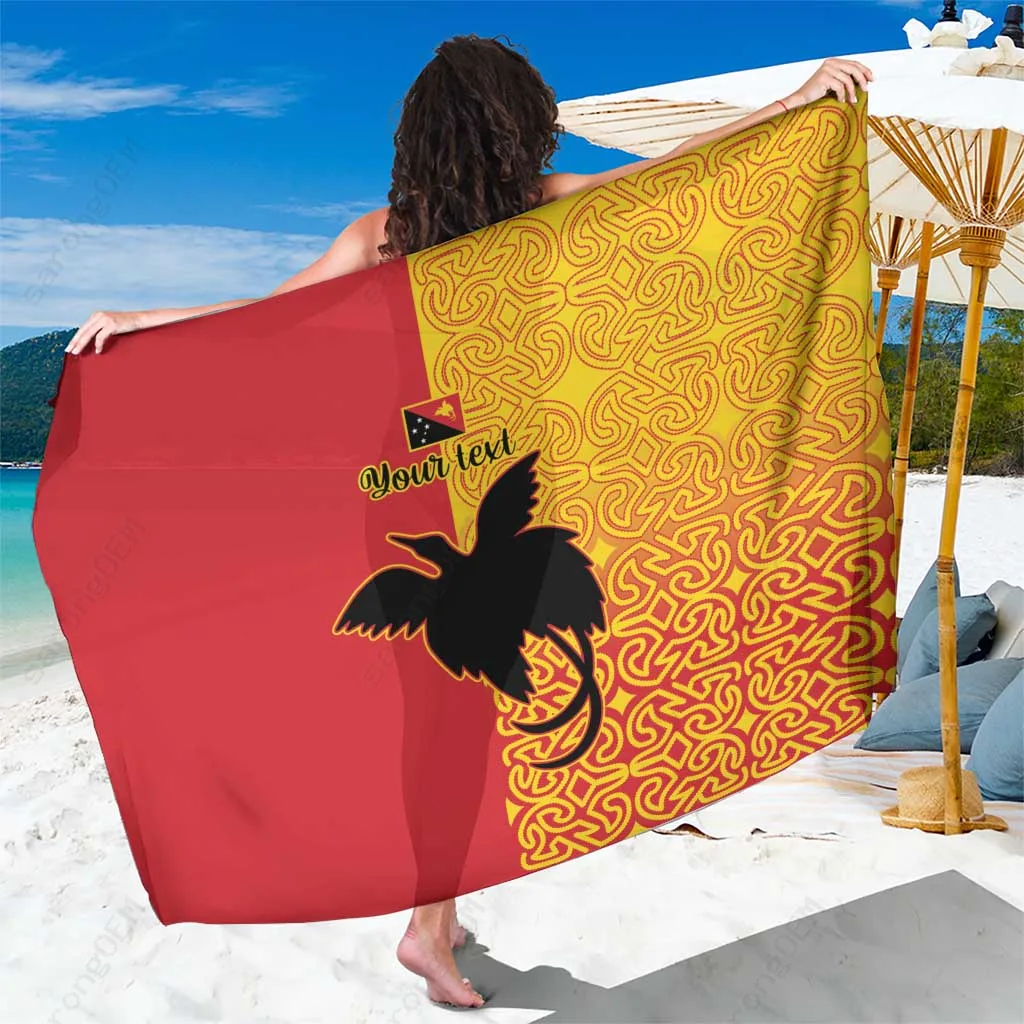 Natural White Papua New Guinea Bird of Paradise Tropic Print Sarong Beach Wrap South Pacific Island Cover Up Wholesale Pareo - main view