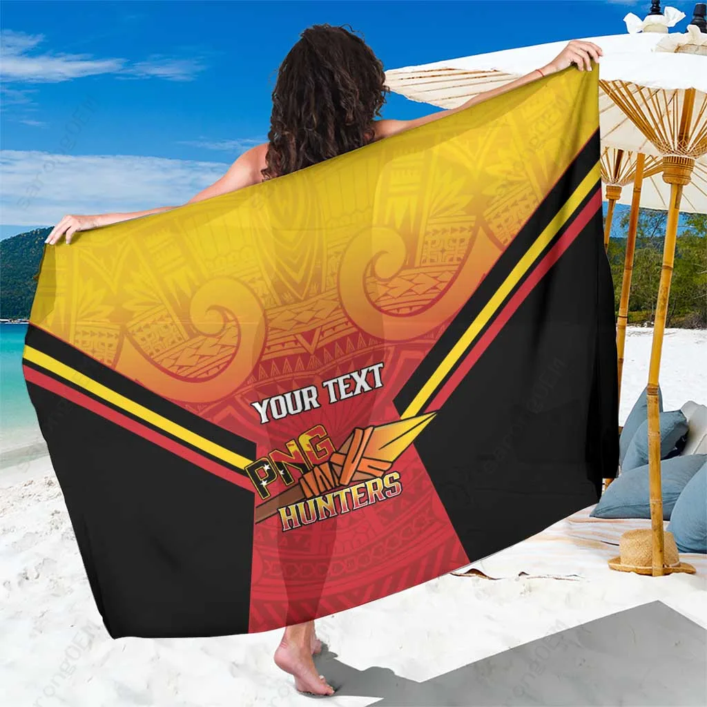 Black Polynesian Turtle Hibiscus Print Sarong Papua New Guinea Custom Beach Wrap Pareo Wholesale