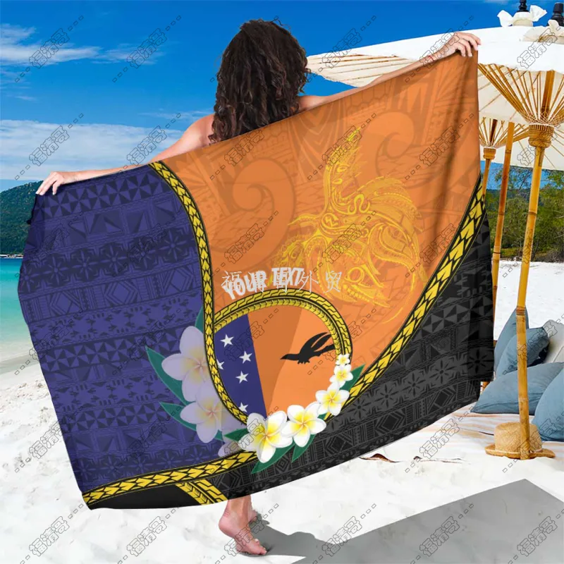 Papua New Guinea Tribal Bird Plumeria Print Sarong Pareo Custom Printed Rayon Sarong - Custom Sarong