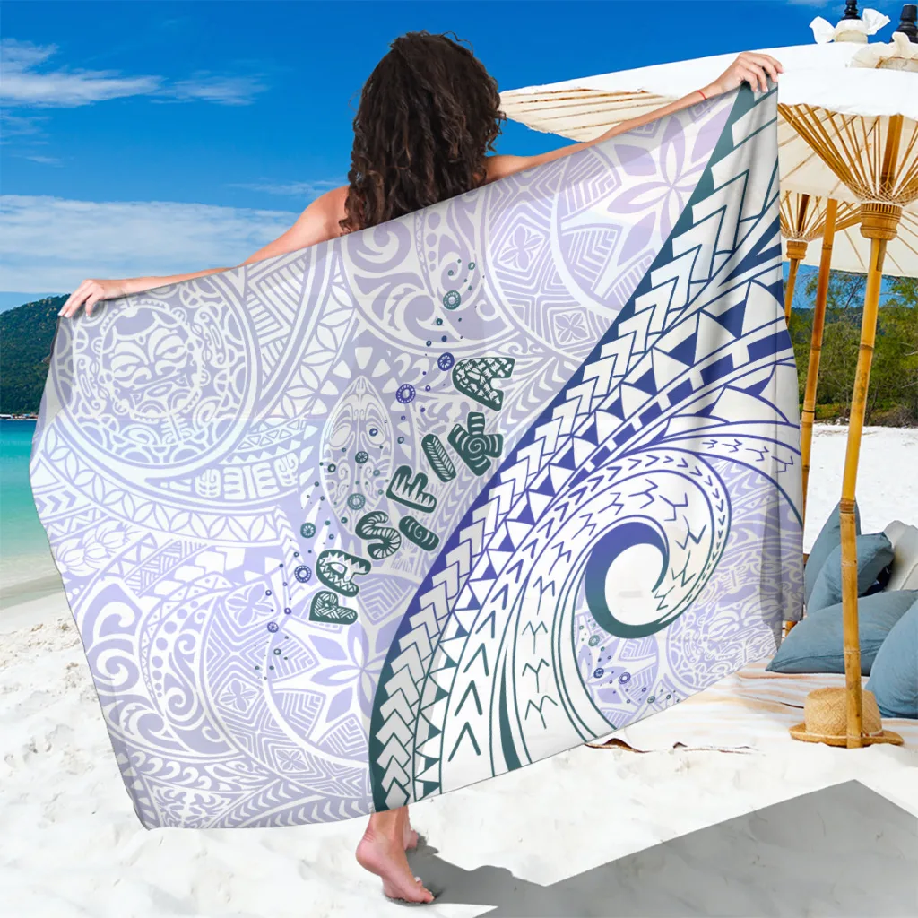 Violet Tribal Geometric Print Sarong Polynesian Style Beach Wrap for Resort Hotel Wholesale Pareo - main view