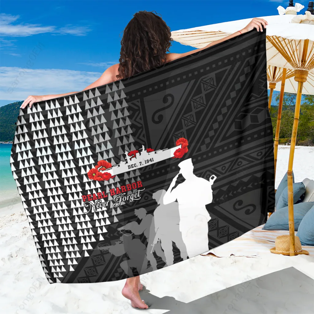Polynesian Pattern Print Sarong Beach Wrap Cover Up Rayon Pareo for Resort Hotel Wholesale - main view