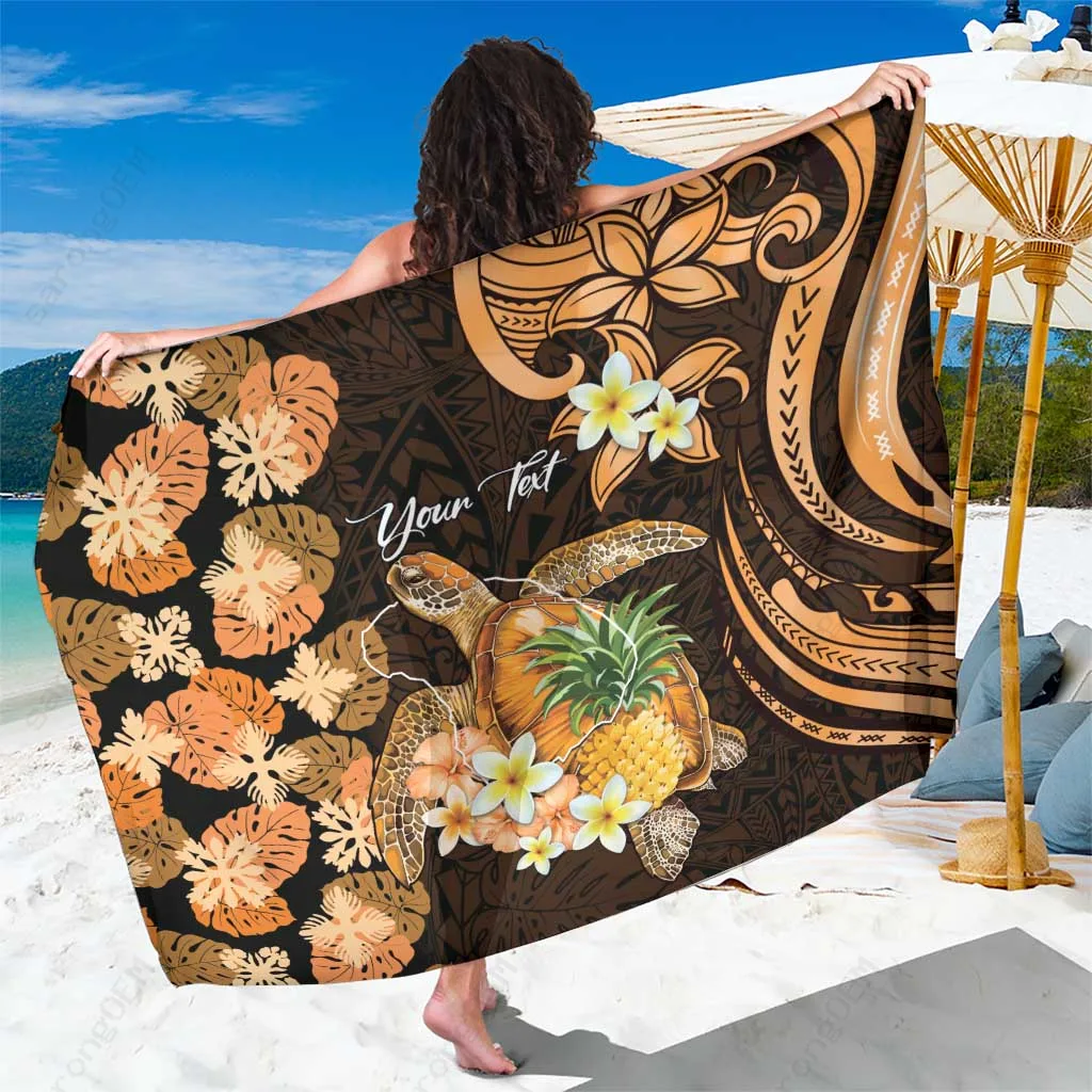 Navy Sea Turtle Plumeria Pineapple Print Sarong Hawaiian Tropical Beach Wrap Wholesale Pareo