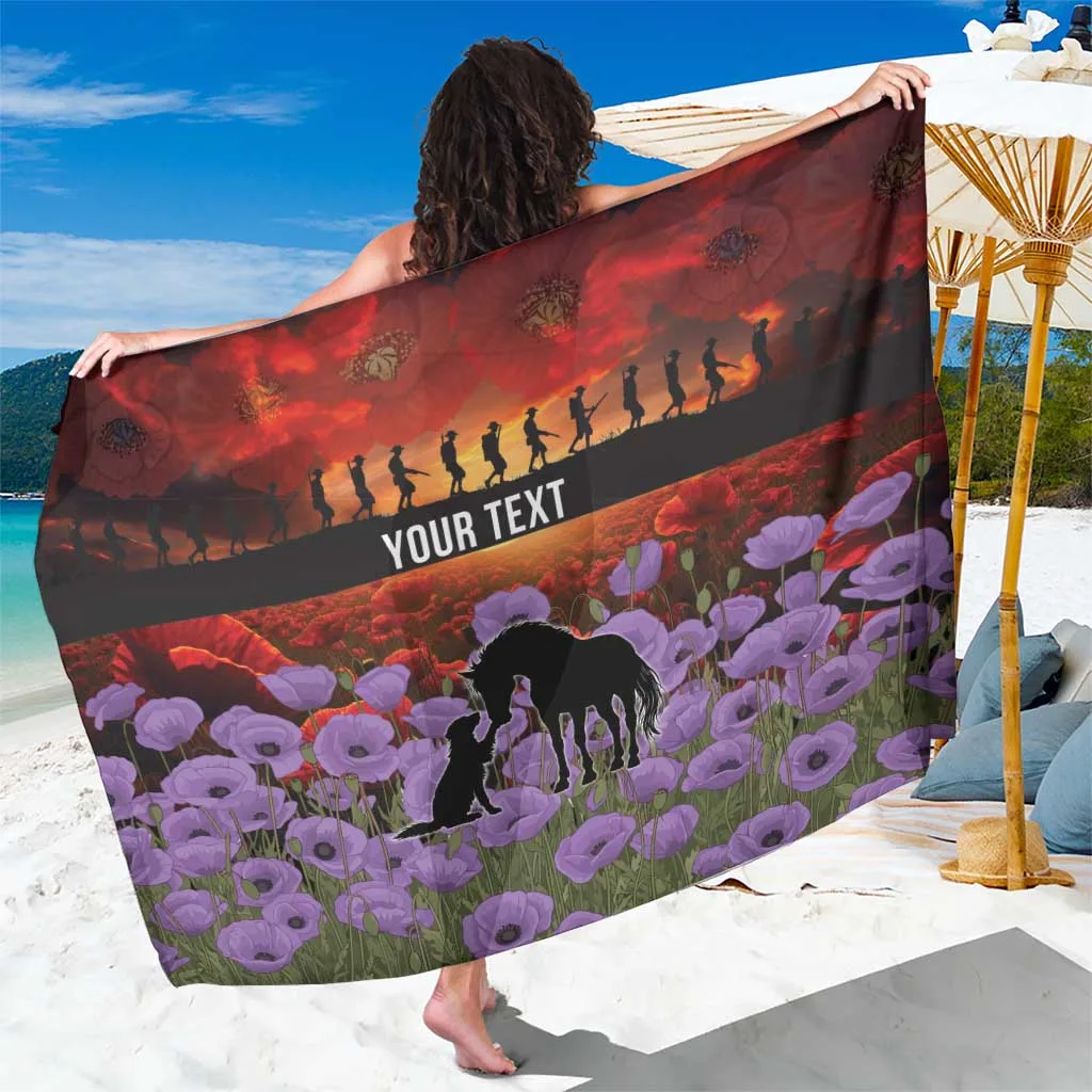 Personalised Anzac Day Sarong Remembering The Animals Of War - main view