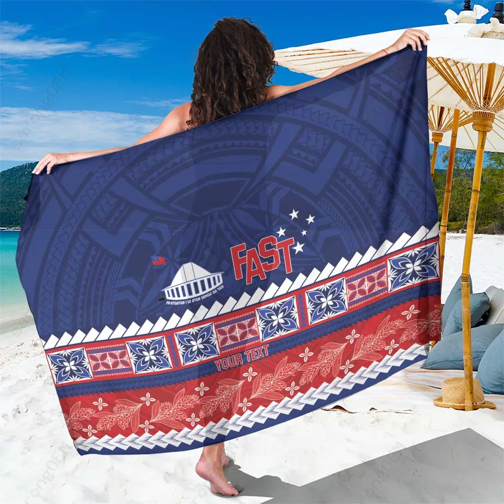 White Samoa Siapo Tribal Teuila Tiare Flowers Print Sarong Beach Wrap Polynesian Resort Cover Up Wholesale Pareo - main view