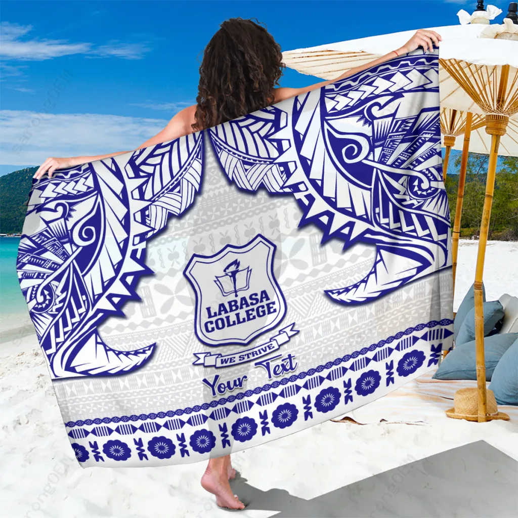 Fiji Tapa Pattern Sarong Rayon Beach Wrap Polynesian Island Style Cover Up Wholesale Pareo - main view