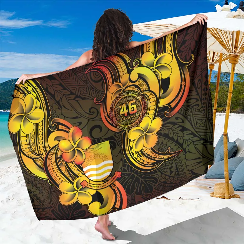 Red Blue White Kiribati Independence Day 46th Anniversary Tribal Print Sarong Beach Wrap Polynesian Style Custom OEM - main view