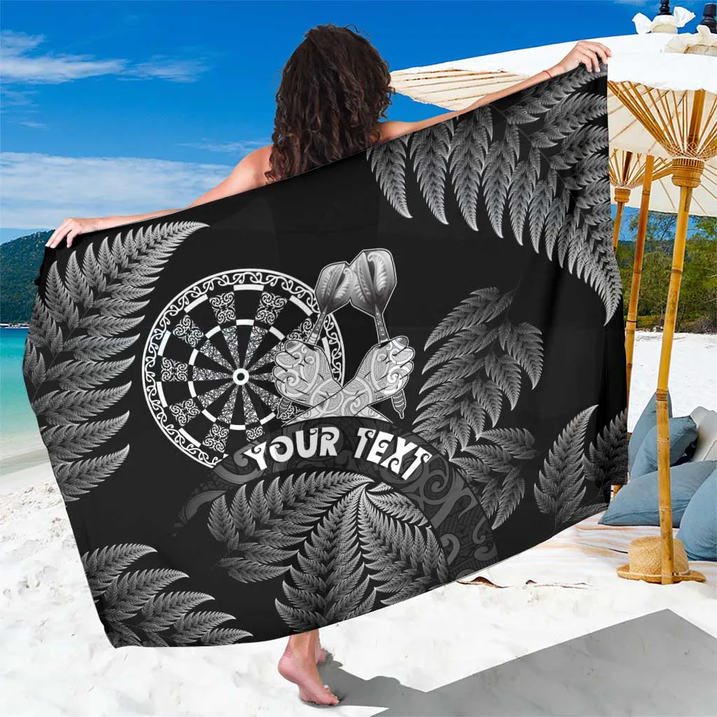 Silver Fern Maori Spirit Darts Sarong Silver Viscose Rayon Beach Wrap Custom OEM Wholesale Pareo - main view