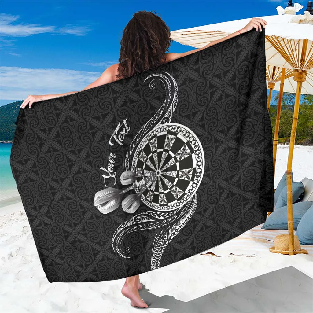 Black Tribal Hiapo Dartboard Print Sarong Niue South Pacific Style Beach Wrap Wholesale Pareo - main view