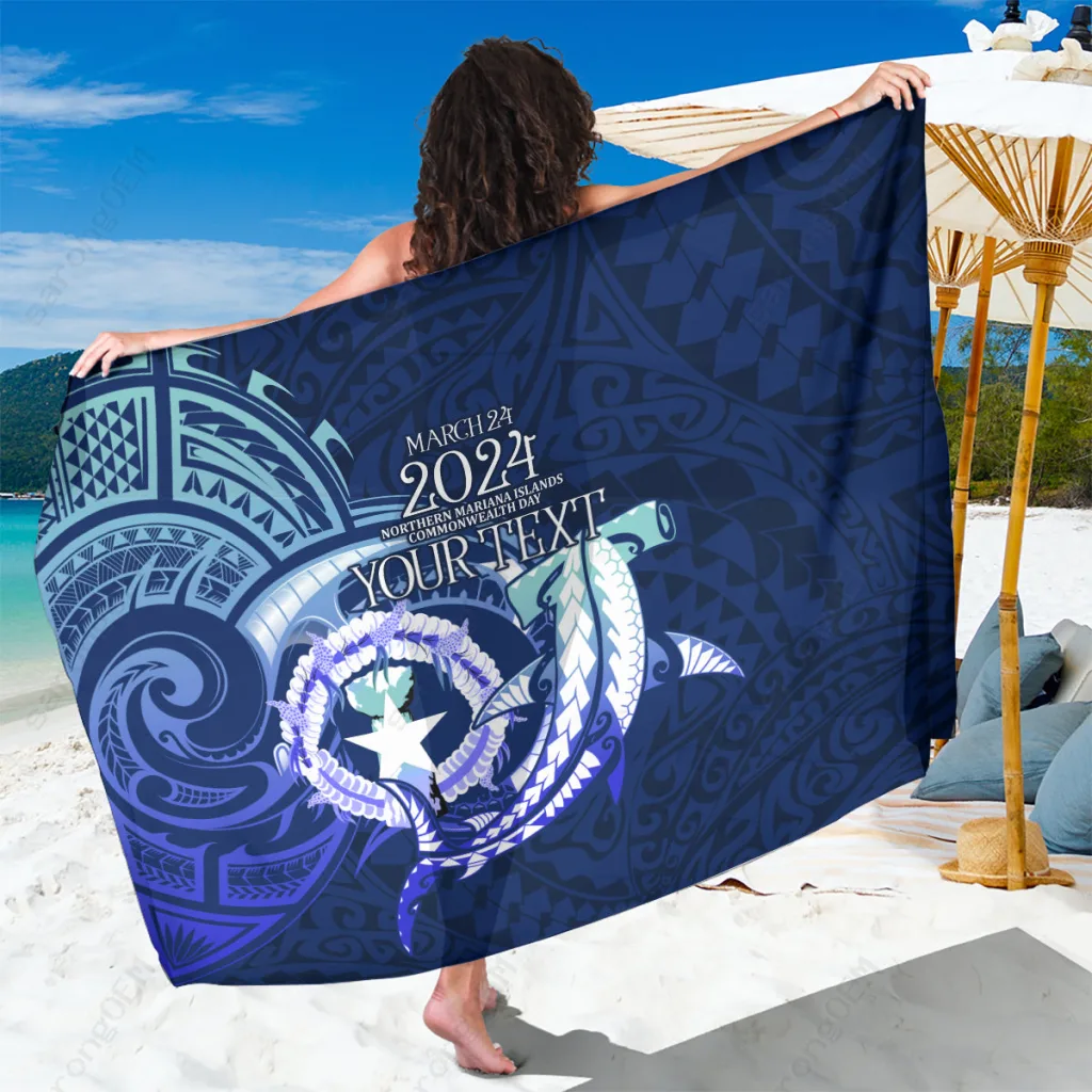 Navy Polynesian Turtle Hibiscus Plumeria Print Sarong Beach Wrap Resort Cover Up Wholesale Pareo
