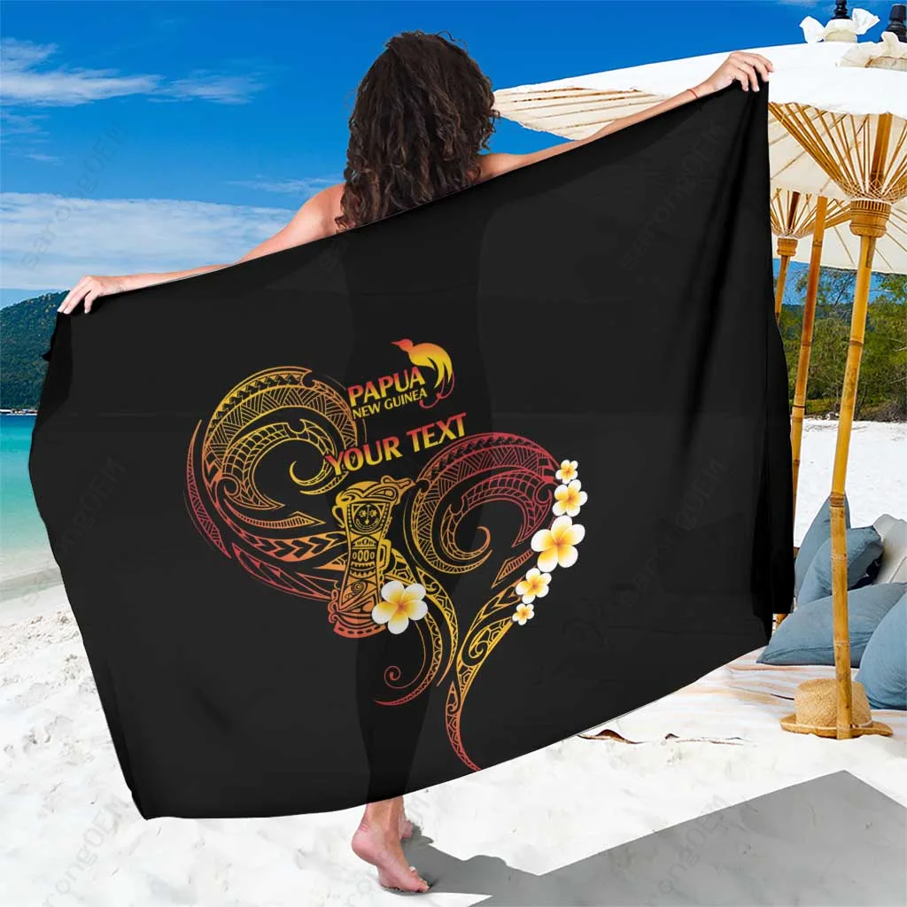 Plumeria Floral Tribal Print Sarong South Pacific Beach Wrap Resort Cover Up Wholesale Pareo - main view