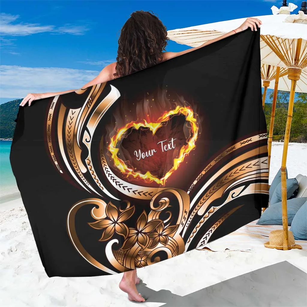 Personalised Polynesian Fiery Heart Sarong Passionate Love - main view