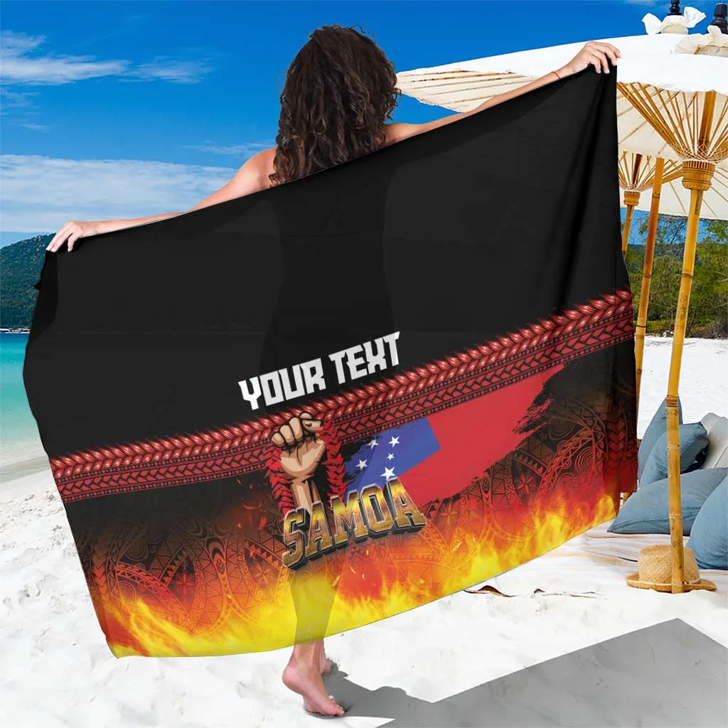 Black Tribal Samoan Heritage Pattern Print Sarong Polynesian Island Beach Wrap Cover Up Wholesale Lavalava - main view