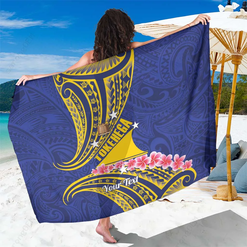 Tokelau Flag Color Tribal Tatau Print Sarong South Pacific Island Beach Wrap Wholesale Pareo - main view