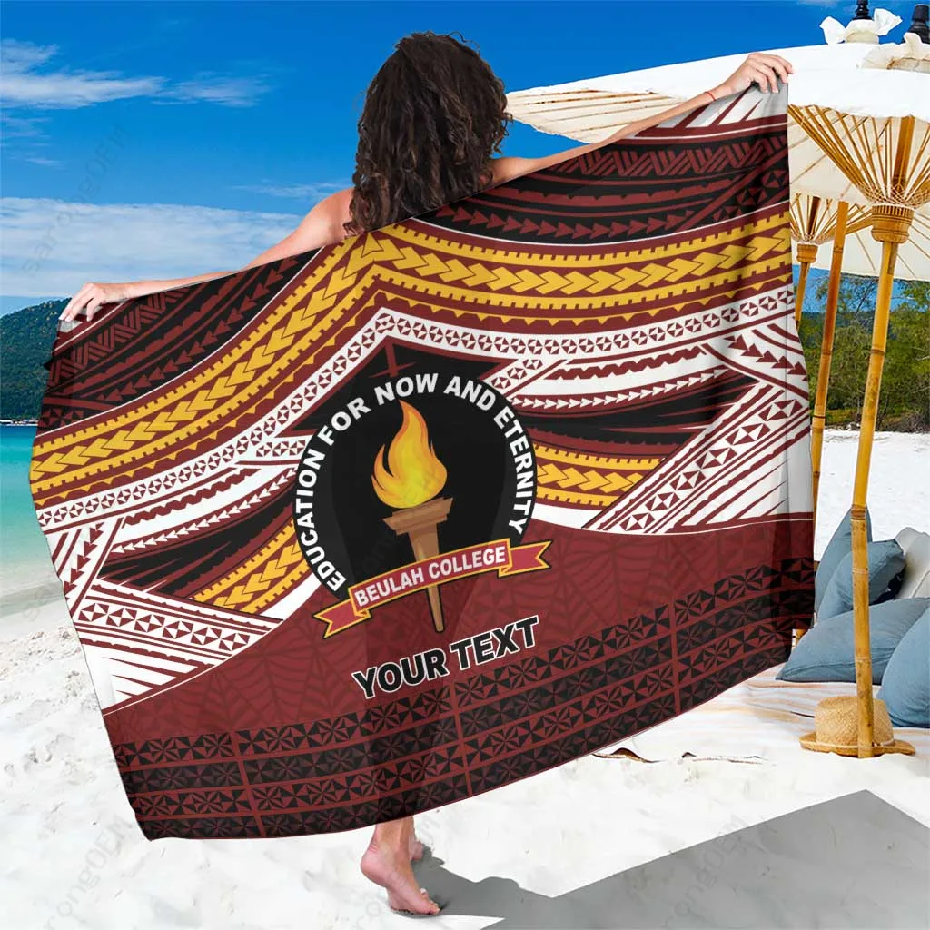 Black Gold Tribal Turtle Hibiscus Print Sarong Polynesian Ngatu Beach Wrap Wholesale Pareo - main view