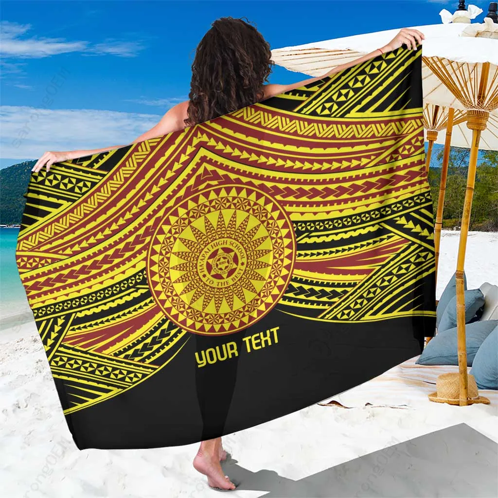 Cream White Tonga Ngatu Fonulei Geometric Tribal Print Sarong South Pacific Island Beach Resort Wrap Wholesale Pareo - main view