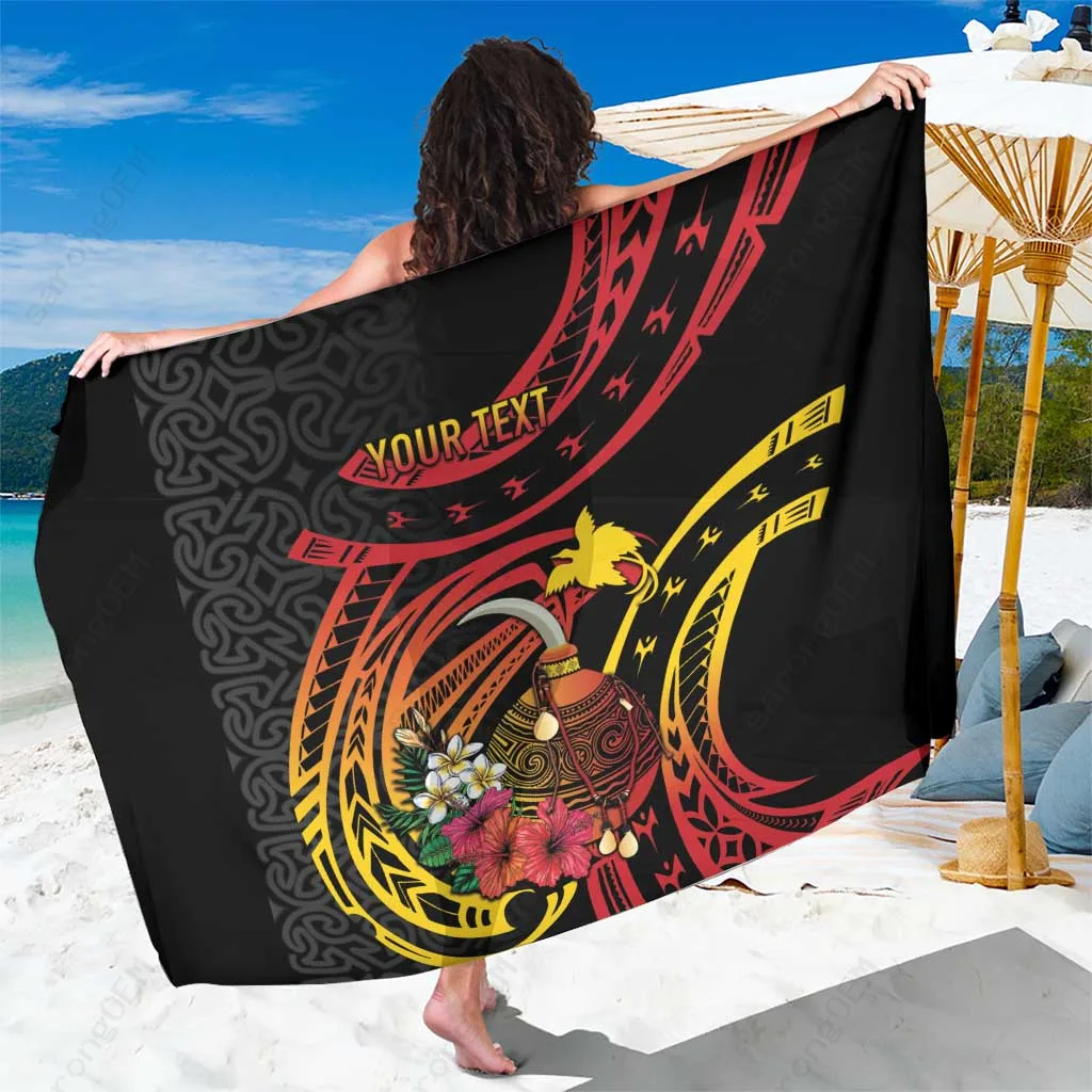 Milne Bay Tapa Palm Print Sarong South Pacific Island Beach Wrap Resort Cover Up Wholesale Pareo - main view