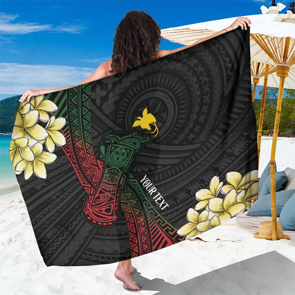 Papua New Guinea Kundu Drum Tribal Motif Sarong Sepik Colors Beach Wrap Pareo Wholesale - main view