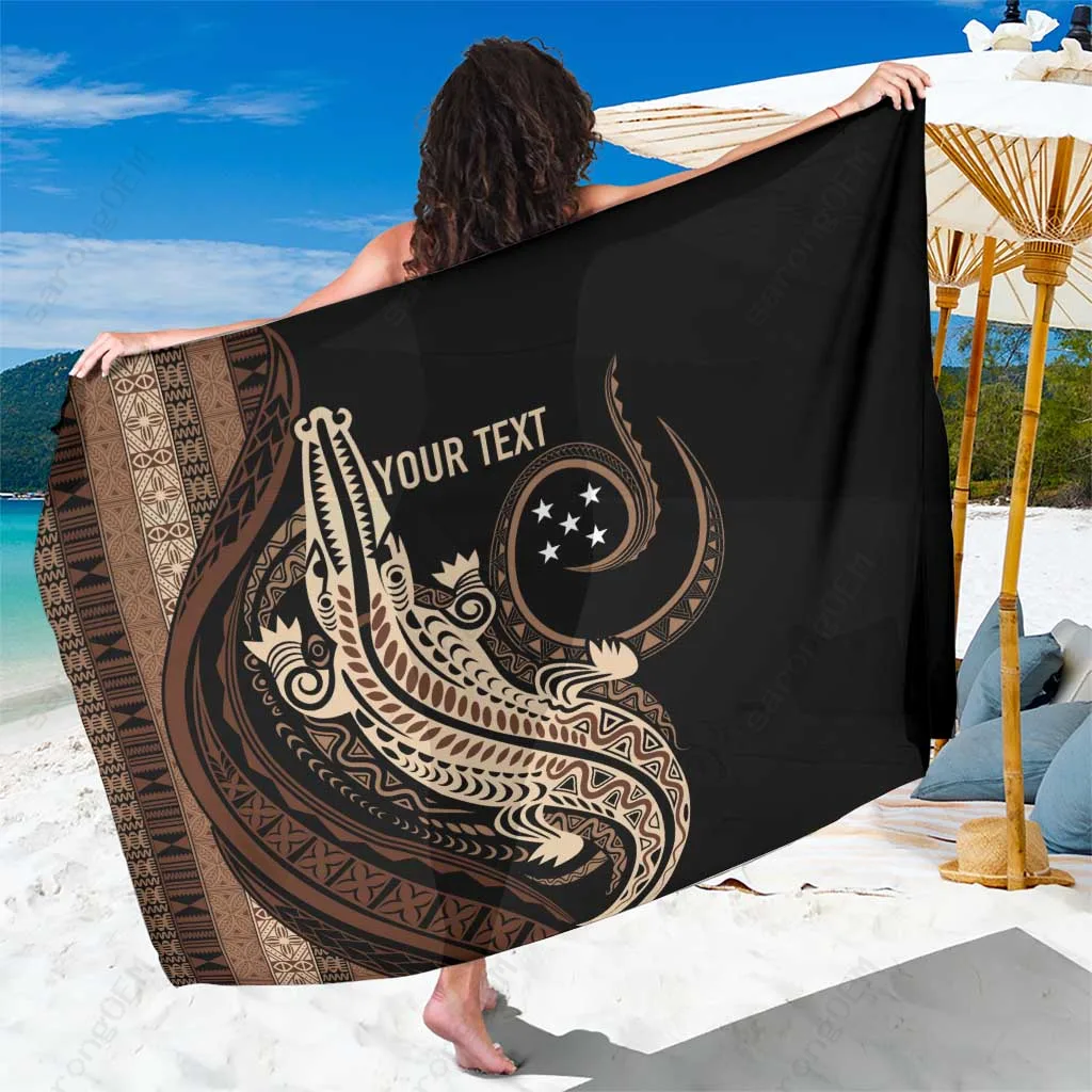 Solomon Islands Crocodile Sarong Hapi Isles Independence Anniversary Viscose Beach Wrap Pareo Wholesale
